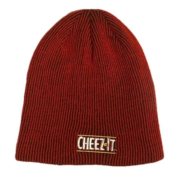 Rare Cheez-it Red Blue Striped Knit Hat Cap OSFM - Picture 4 of 4